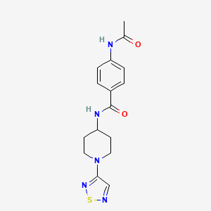 molecular formula C16H19N5O2S B2921726 N-(1-(1,2,5-thiadiazol-3-yl)piperidin-4-yl)-4-acetamidobenzamide CAS No. 2034518-68-6