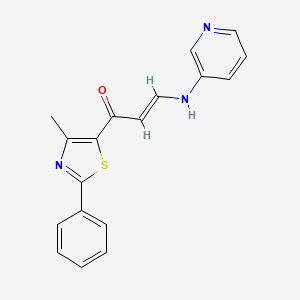 molecular formula C18H15N3OS B2921727 (E)-1-(4-methyl-2-phenyl-1,3-thiazol-5-yl)-3-(pyridin-3-ylamino)prop-2-en-1-one CAS No. 478047-36-8