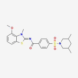 molecular formula C23H27N3O4S2 B2921728 (E)-4-((3,5-dimethylpiperidin-1-yl)sulfonyl)-N-(4-methoxy-3-methylbenzo[d]thiazol-2(3H)-ylidene)benzamide CAS No. 399000-54-5