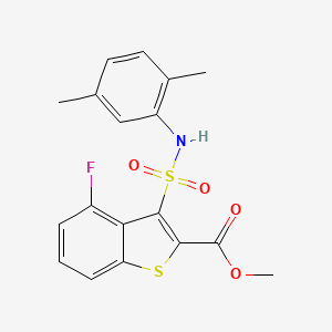 molecular formula C18H16FNO4S2 B2921731 Methyl 3-[(2,5-dimethylphenyl)sulfamoyl]-4-fluoro-1-benzothiophene-2-carboxylate CAS No. 932303-78-1