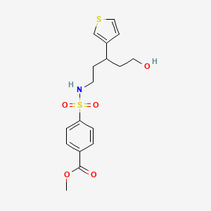molecular formula C17H21NO5S2 B2921736 methyl 4-{[5-hydroxy-3-(thiophen-3-yl)pentyl]sulfamoyl}benzoate CAS No. 2034467-52-0