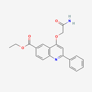 molecular formula C20H18N2O4 B2921768 ethyl 4-(carbamoylmethoxy)-2-phenylquinoline-6-carboxylate CAS No. 1114835-33-4