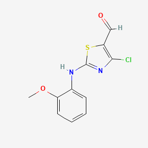 molecular formula C11H9ClN2O2S B2921774 4-Chloro-2-[(2-methoxyphenyl)amino]-1,3-thiazole-5-carbaldehyde CAS No. 851288-50-1