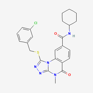 1-((3-chlorobenzyl)thio)-N-cyclohexyl-4-methyl-5-oxo-4,5-dihydro-[1,2,4]triazolo[4,3-a]quinazoline-8-carboxamide