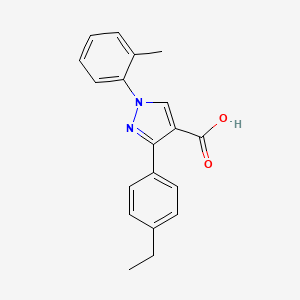 molecular formula C19H18N2O2 B2921793 3-(4-ethylphenyl)-1-(2-methylphenyl)-1H-pyrazole-4-carboxylic acid CAS No. 956624-58-1