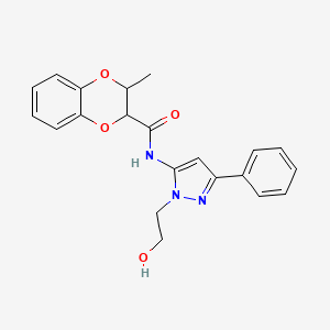 N-(1-(2-hydroxyethyl)-3-phenyl-1H-pyrazol-5-yl)-3-methyl-2,3-dihydrobenzo[b][1,4]dioxine-2-carboxamide