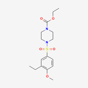 molecular formula C16H24N2O5S B2921814 ETHYL 4-(3-ETHYL-4-METHOXYBENZENESULFONYL)PIPERAZINE-1-CARBOXYLATE CAS No. 873671-10-4