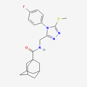 molecular formula C21H25FN4OS B2921852 N-{[4-(4-fluorophenyl)-5-(methylsulfanyl)-4H-1,2,4-triazol-3-yl]methyl}adamantane-1-carboxamide CAS No. 476440-90-1