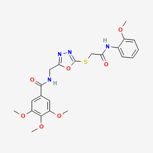 molecular formula C22H24N4O7S B2921864 3,4,5-trimethoxy-N-((5-((2-((2-methoxyphenyl)amino)-2-oxoethyl)thio)-1,3,4-oxadiazol-2-yl)methyl)benzamide CAS No. 851784-57-1