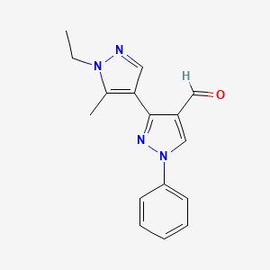 3-(1-Ethyl-5-methylpyrazol-4-yl)-1-phenylpyrazole-4-carbaldehyde