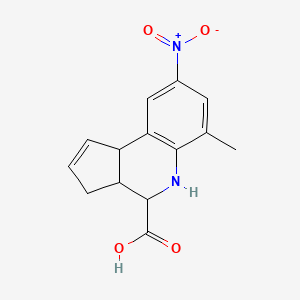 molecular formula C14H14N2O4 B2921916 6-methyl-8-nitro-3a,4,5,9b-tetrahydro-3H-cyclopenta[c]quinoline-4-carboxylic acid CAS No. 354815-34-2