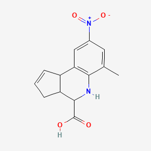 6-methyl-8-nitro-3a,4,5,9b-tetrahydro-3H-cyclopenta[c]quinoline-4-carboxylic acid