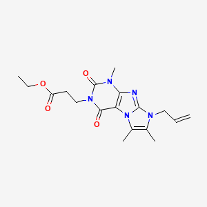 Ethyl 3-(4,7,8-trimethyl-1,3-dioxo-6-prop-2-enylpurino[7,8-a]imidazol-2-yl)propanoate