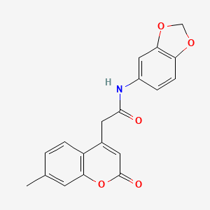 molecular formula C19H15NO5 B2921919 N-(2H-1,3-benzodioxol-5-yl)-2-(7-methyl-2-oxo-2H-chromen-4-yl)acetamide CAS No. 919760-27-3