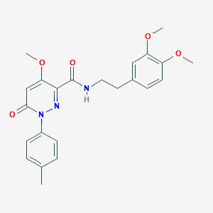 molecular formula C23H25N3O5 B2921927 N-[2-(3,4-dimethoxyphenyl)ethyl]-4-methoxy-1-(4-methylphenyl)-6-oxo-1,6-dihydropyridazine-3-carboxamide CAS No. 921835-82-7