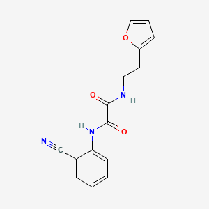 molecular formula C15H13N3O3 B2921932 N'-(2-cyanophenyl)-N-[2-(furan-2-yl)ethyl]ethanediamide CAS No. 898356-16-6