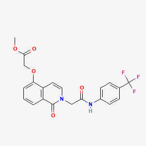 molecular formula C21H17F3N2O5 B2921944 methyl 2-{[1-oxo-2-({[4-(trifluoromethyl)phenyl]carbamoyl}methyl)-1,2-dihydroisoquinolin-5-yl]oxy}acetate CAS No. 868225-19-8