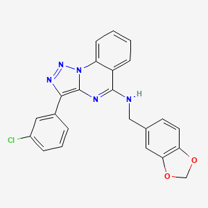 molecular formula C23H16ClN5O2 B2921952 N-[(2H-1,3-BENZODIOXOL-5-YL)METHYL]-3-(3-CHLOROPHENYL)-[1,2,3]TRIAZOLO[1,5-A]QUINAZOLIN-5-AMINE CAS No. 866812-37-5
