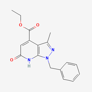 molecular formula C17H17N3O3 B2921965 ethyl 1-benzyl-3-methyl-6-oxo-6,7-dihydro-1H-pyrazolo[3,4-b]pyridine-4-carboxylate CAS No. 1160246-09-2