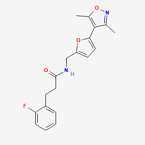 N-{[5-(3,5-dimethyl-1,2-oxazol-4-yl)furan-2-yl]methyl}-3-(2-fluorophenyl)propanamide