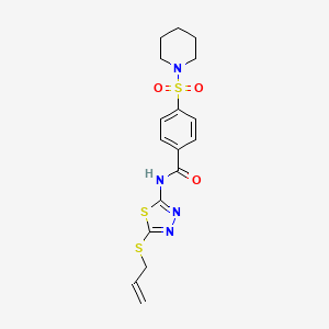 4-piperidin-1-ylsulfonyl-N-(5-prop-2-enylsulfanyl-1,3,4-thiadiazol-2-yl)benzamide
