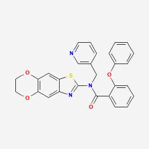 N-(6,7-dihydro-[1,4]dioxino[2',3':4,5]benzo[1,2-d]thiazol-2-yl)-2-phenoxy-N-(pyridin-3-ylmethyl)benzamide