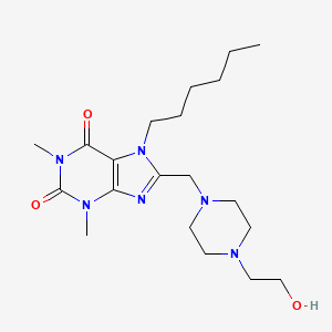 7-hexyl-8-((4-(2-hydroxyethyl)piperazin-1-yl)methyl)-1,3-dimethyl-1H-purine-2,6(3H,7H)-dione