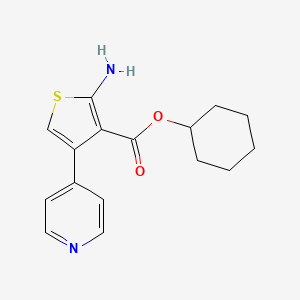 molecular formula C16H18N2O2S B2921981 Cyclohexyl 2-amino-4-(pyridin-4-yl)thiophene-3-carboxylate CAS No. 1226423-32-0