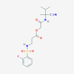 [(1-Cyano-1,2-dimethylpropyl)carbamoyl]methyl 3-(2-fluorobenzenesulfonamido)propanoate