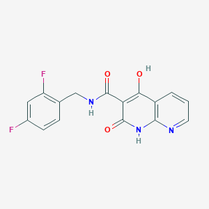 N-[(2,4-difluorophenyl)methyl]-4-hydroxy-2-oxo-1H-1,8-naphthyridine-3-carboxamide