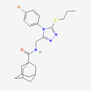 molecular formula C23H29BrN4OS B2922003 N-{[4-(4-bromophenyl)-5-(propylsulfanyl)-4H-1,2,4-triazol-3-yl]methyl}adamantane-1-carboxamide CAS No. 476441-95-9
