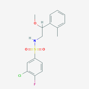 B2922018 3-chloro-4-fluoro-N-(2-methoxy-2-(o-tolyl)ethyl)benzenesulfonamide CAS No. 1797898-48-6