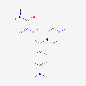 molecular formula C18H29N5O2 B2922043 N'-{2-[4-(dimethylamino)phenyl]-2-(4-methylpiperazin-1-yl)ethyl}-N-methylethanediamide CAS No. 941958-72-1