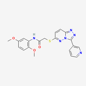 molecular formula C20H18N6O3S B2922066 N-(2,5-dimethoxyphenyl)-2-((3-(pyridin-3-yl)-[1,2,4]triazolo[4,3-b]pyridazin-6-yl)thio)acetamide CAS No. 868968-74-5