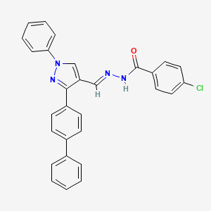 N'-[(E)-(3-[1,1'-biphenyl]-4-yl-1-phenyl-1H-pyrazol-4-yl)methylidene]-4-chlorobenzenecarbohydrazide