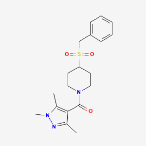 (4-(benzylsulfonyl)piperidin-1-yl)(1,3,5-trimethyl-1H-pyrazol-4-yl)methanone