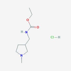 molecular formula C9H19ClN2O2 B2922135 ethylN-[(1-methylpyrrolidin-3-yl)methyl]carbamatehydrochloride CAS No. 2344680-01-7