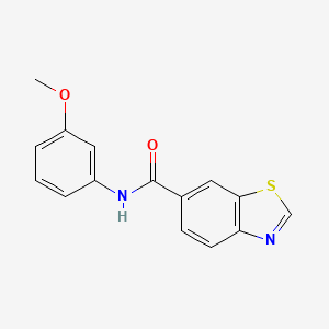molecular formula C15H12N2O2S B2922137 N-(3-methoxyphenyl)-1,3-benzothiazole-6-carboxamide CAS No. 681168-99-0