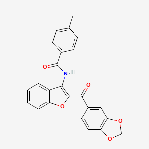 N-(2-(benzo[d][1,3]dioxole-5-carbonyl)benzofuran-3-yl)-4-methylbenzamide