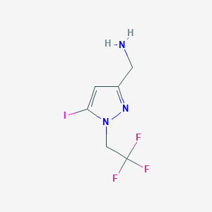 [5-Iodo-1-(2,2,2-trifluoroethyl)pyrazol-3-yl]methanamine