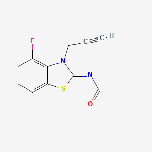 (Z)-N-(4-fluoro-3-(prop-2-yn-1-yl)benzo[d]thiazol-2(3H)-ylidene)pivalamide