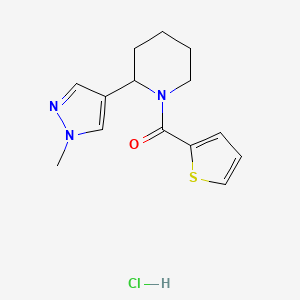 2-(1-methyl-1H-pyrazol-4-yl)-1-(thiophene-2-carbonyl)piperidine hydrochloride