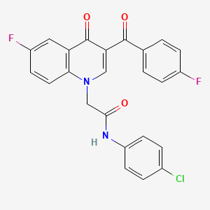 molecular formula C24H15ClF2N2O3 B2922181 N-(4-chlorophenyl)-2-[6-fluoro-3-(4-fluorobenzoyl)-4-oxo-1,4-dihydroquinolin-1-yl]acetamide CAS No. 866344-24-3