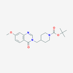 molecular formula C20H27N3O4 B2922187 Tert-butyl 4-[(7-methoxy-4-oxo-3,4-dihydroquinazolin-3-yl)methyl]piperidine-1-carboxylate CAS No. 2380181-78-0