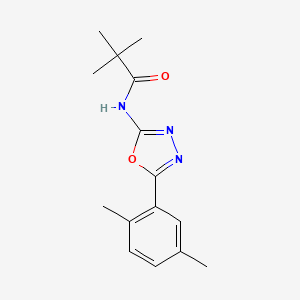 molecular formula C15H19N3O2 B2922198 N-[5-(2,5-dimethylphenyl)-1,3,4-oxadiazol-2-yl]-2,2-dimethylpropanamide CAS No. 891122-73-9