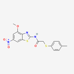 molecular formula C17H15N3O4S2 B2922237 N-(4-methoxy-6-nitrobenzo[d]thiazol-2-yl)-2-(p-tolylthio)acetamide CAS No. 895454-13-4