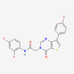 molecular formula C20H12F3N3O2S B2922243 N-(2,4-difluorophenyl)-2-(7-(4-fluorophenyl)-4-oxothieno[3,2-d]pyrimidin-3(4H)-yl)acetamide CAS No. 1207013-27-1