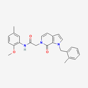 molecular formula C25H25N3O3 B2922274 N-(2-methoxy-5-methylphenyl)-2-{1-[(2-methylphenyl)methyl]-7-oxo-1H,6H,7H-pyrrolo[2,3-c]pyridin-6-yl}acetamide CAS No. 1286707-20-7