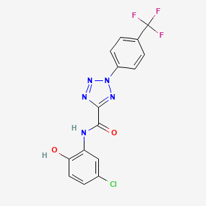 molecular formula C15H9ClF3N5O2 B2922301 N-(5-chloro-2-hydroxyphenyl)-2-(4-(trifluoromethyl)phenyl)-2H-tetrazole-5-carboxamide CAS No. 1396714-93-4