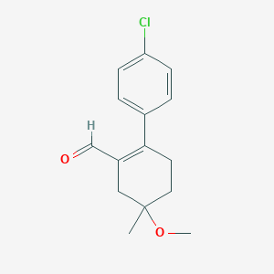2-(4-chlorophenyl)-5-methoxy-5-methyl-1-Cyclohexene-1-carboxaldehyde